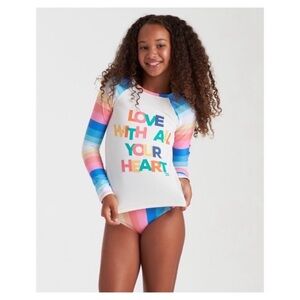 Billabong Me n You Girls' UPF 50+ Rashguard Bikini Set